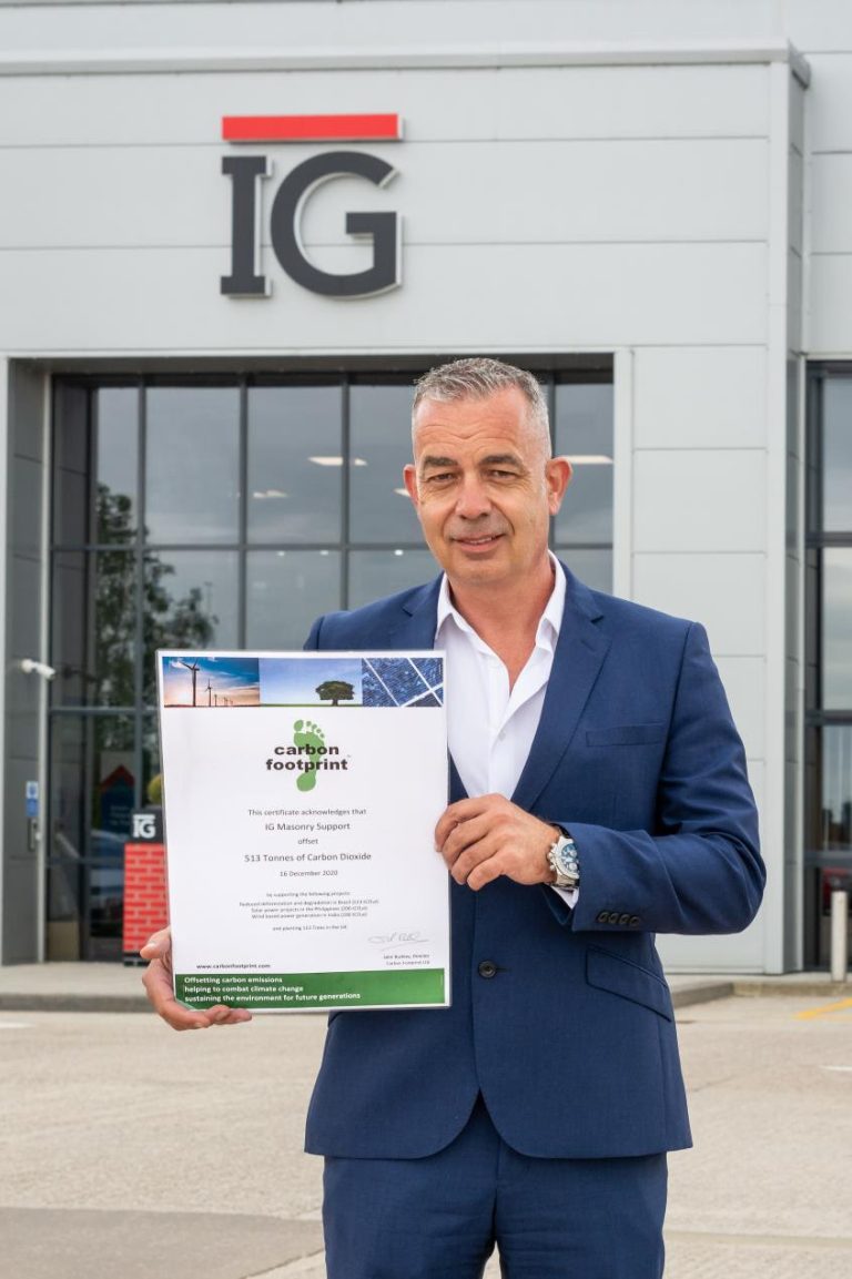 IG Masonry Support Achieves Carbon Neutral Status