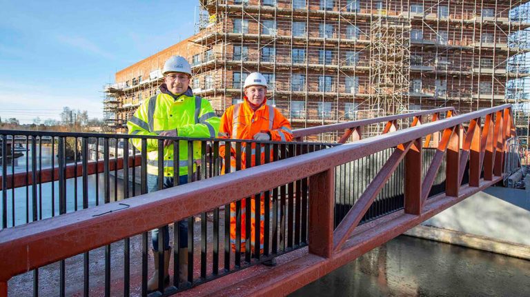 Galliard Homes install new public footbridge in Birmingham Development