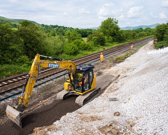 Foundations completed for new tracks at Bamford as part of the Hope Valley Railway Upgrade