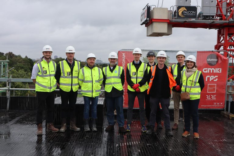 Alumno celebrates topping out of Birmingham student residence