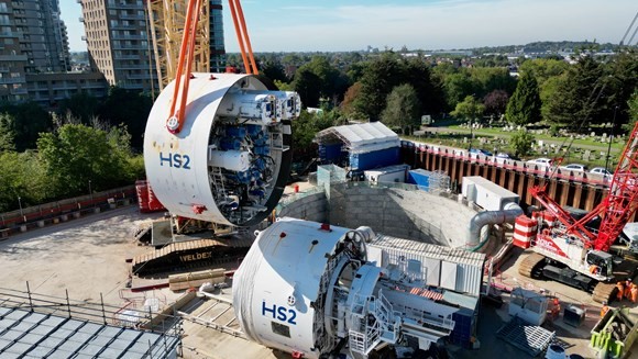 HS2 launches third giant tunnelling machine under capital building the Northolt Tunnel