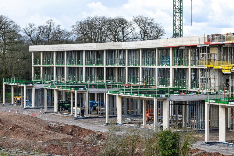 Drone footage and timelapse show construction of first NHS National Rehabilitation Centre continues at pace