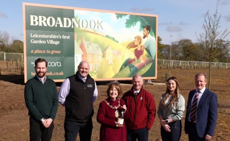 A sign of things to come: construction begins at Broadnook, Leicestershire’s first garden village