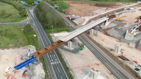 HS2 moves 1,100 tonne viaduct in weekend operation