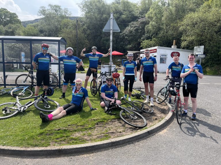 Ten-strong Team of cyclists from Dougall Baillie overcomes the Five Ferry challenge and raise £4500 for the Beatson Cancer Charity