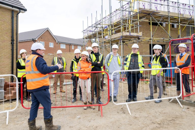 EKC Sheppey College construction students 'learn from the professionals' at Jones Homes' Shurland Park