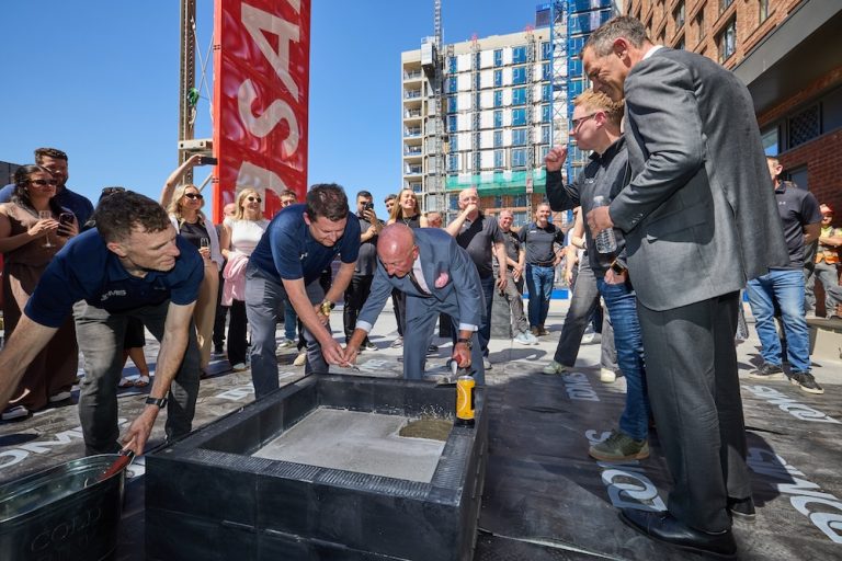 Salboy celebrates topping out milestone at Waterhouse Gardens - central Manchester’s last major regeneration site
