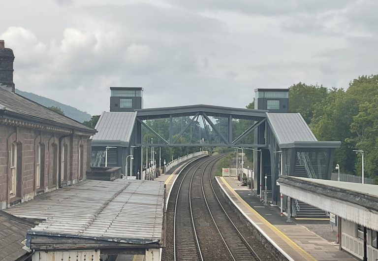 Abergavenny Station unveils revolutionary footbridge