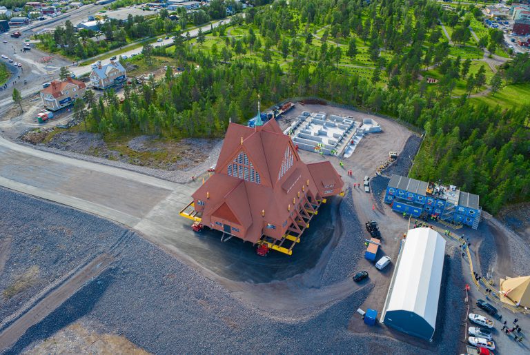 Mammoet successfully relocates historic Kiruna Church in one piece