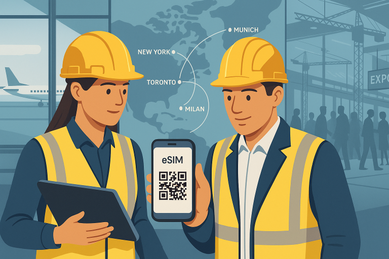 Hard Hats on the Move: A U.S. Contractor’s Guide to Cross-Border Connectivity for Site Visits and Trade Shows