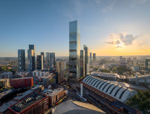 Founders of Nobu Hospitality join Salboy on site at the groundbreaking ceremony for future Nobu Residences, Hotel, and Restaurant Manchester