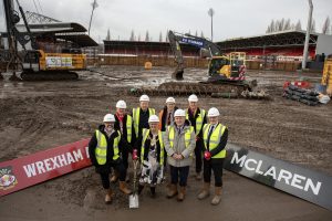 Groundbreaking ceremony marks major step forward in Wrexham AFC’s new Kop Stand redevelopment