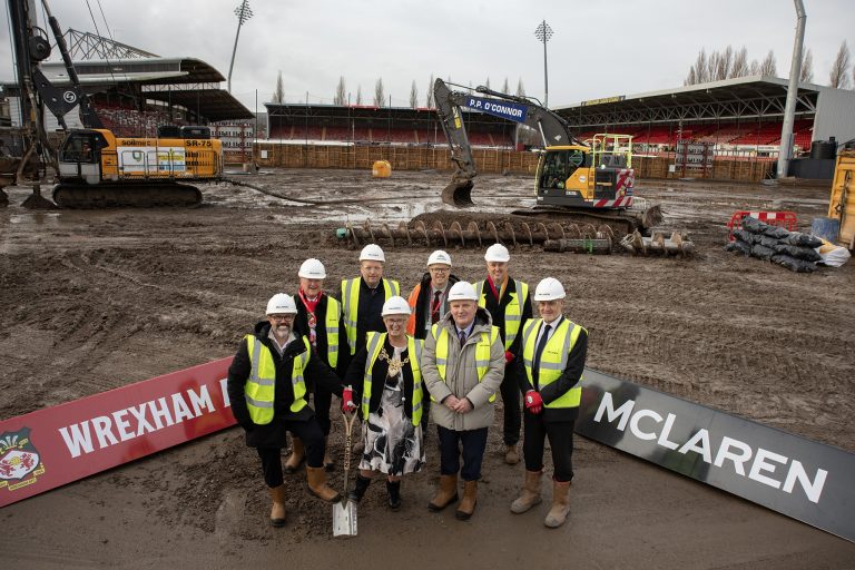 Groundbreaking ceremony marks major step forward in Wrexham AFC’s new Kop Stand redevelopment