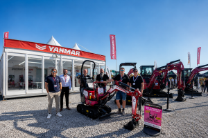 Think pink: Mellor Plant UK raffles Yanmar SV08 for Cancer Research UK
