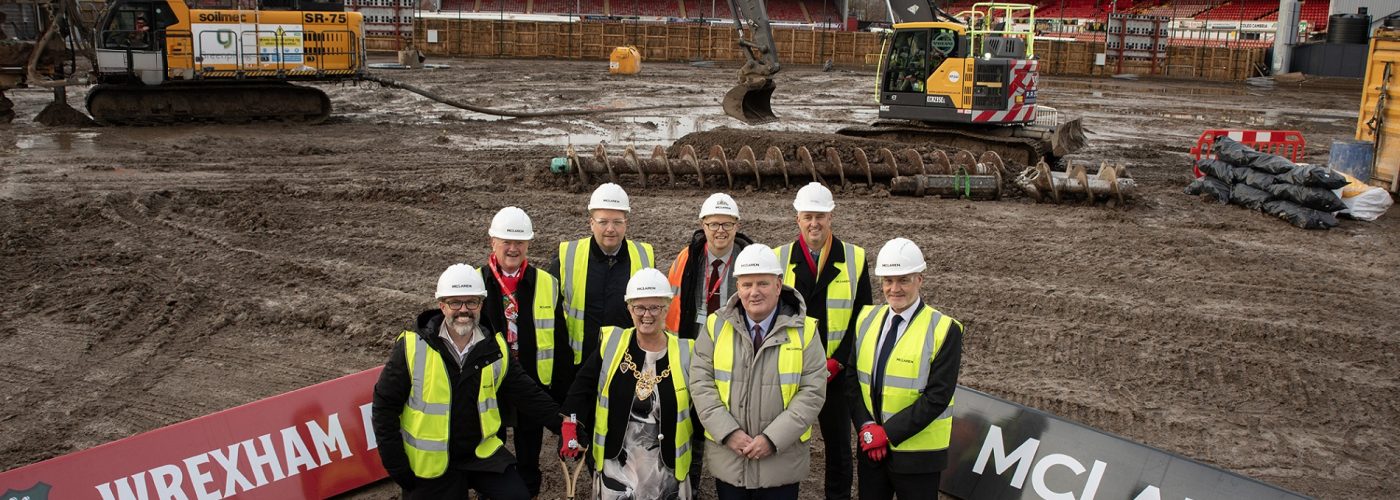 Groundbreaking ceremony marks major step forward in Wrexham AFC’s new Kop Stand redevelopment