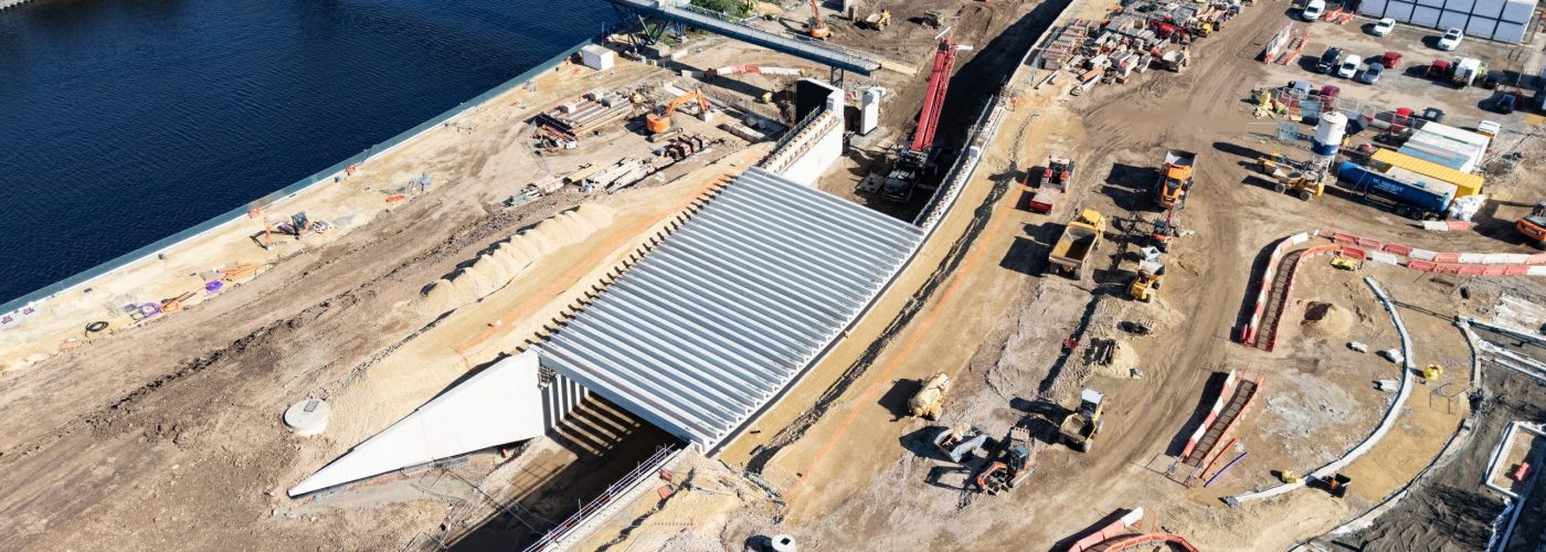 Bridge Beam installation marks key milestone in Stockton Waterfront construction