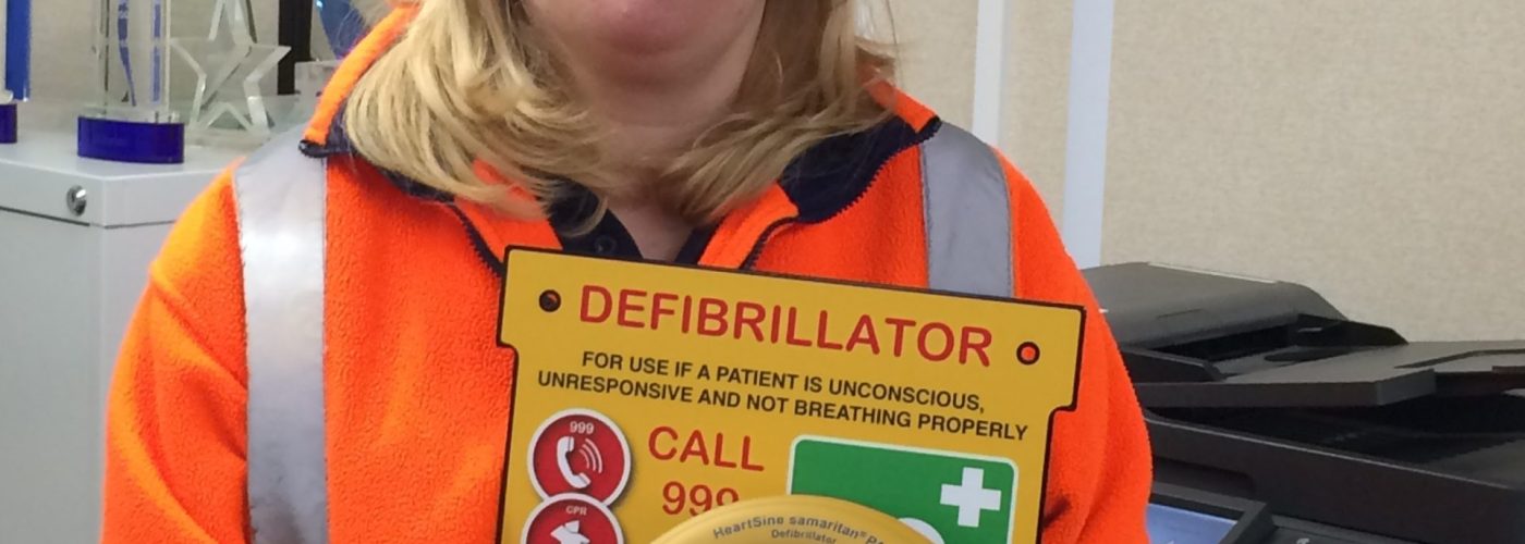 Defib with employee