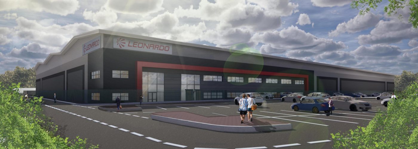 CGI of the new £30 million advanced helicopter logistics in Yeovil that is being developed by Graftongate on behalf of Leonardo.