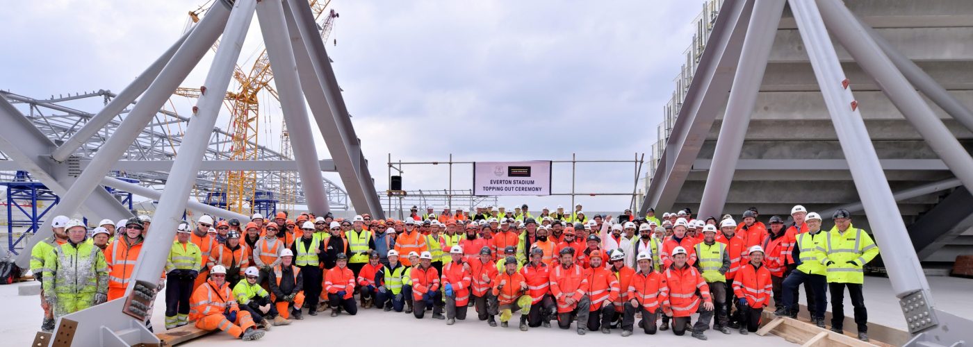 Topping out ceremony held at Everton Stadium