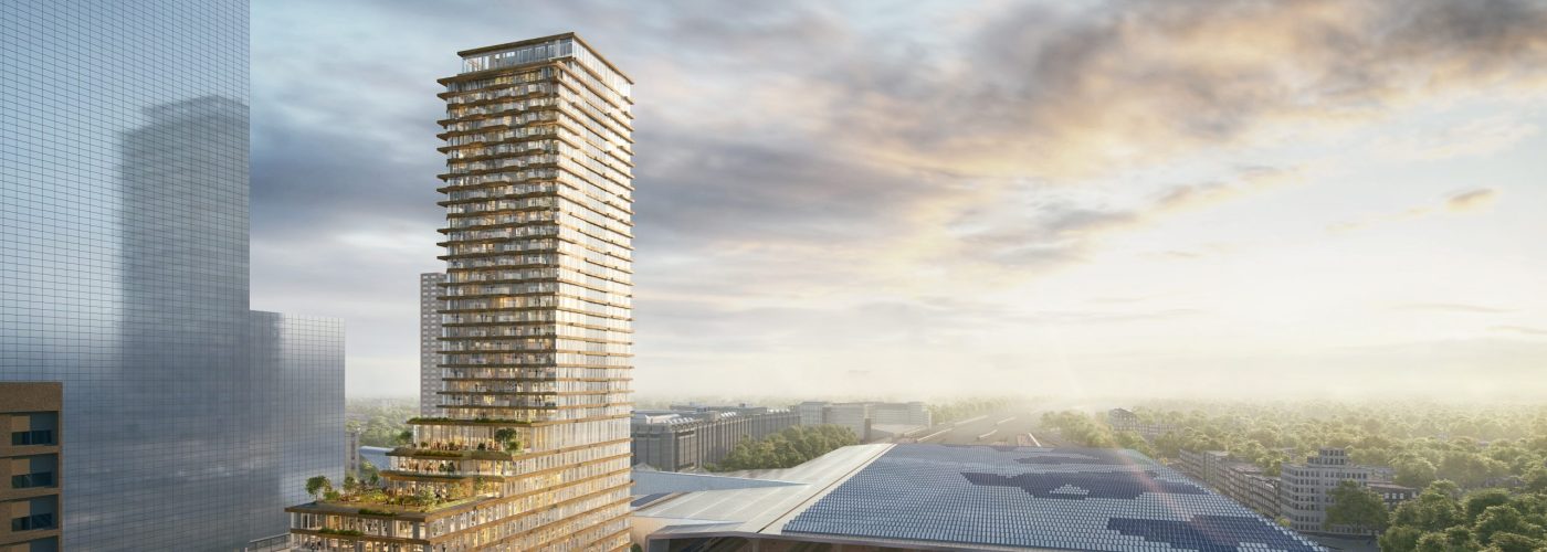 PLP Architecture Breaks Ground on ‘Tree House’: A 130-Metre Tall Vertical Ecosystem in Rotterdam’s Central District