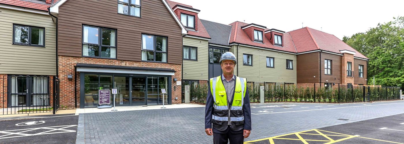 QUALITY HOME 2 - Brymor Construction contracts manager Steve Perkins outside completed care home Ancasta Grove in Hampshire