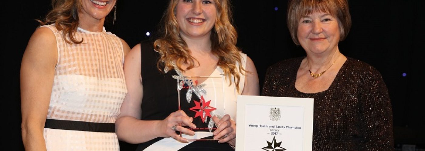 Sophie-Harwood-receiviing-the-Young-Health-Safety-Champion-Award-2017