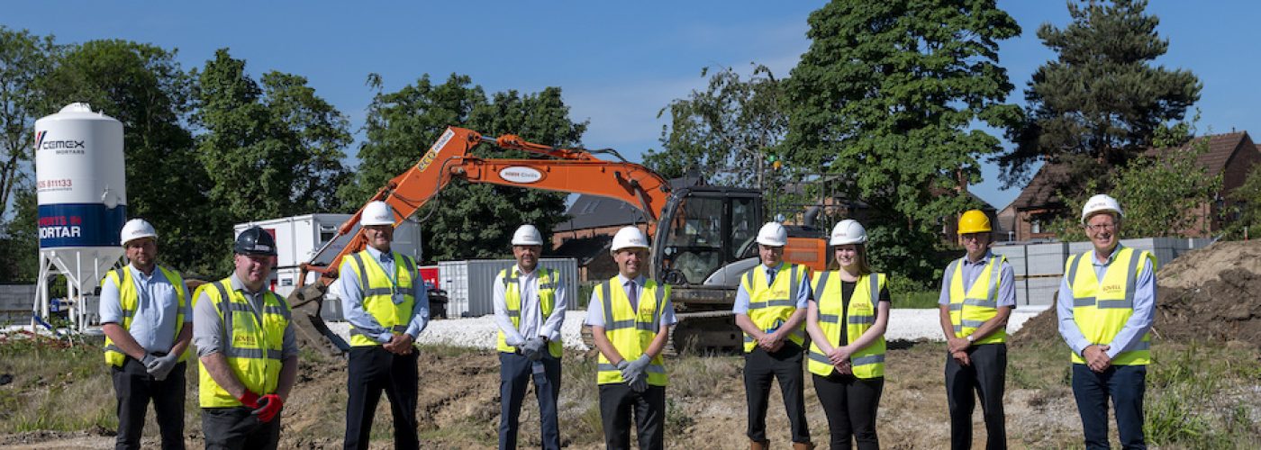Pictured at the Lovell housing build project on South Ella Way in Kirk Ella, Hull is a VIP visit to show the work getting underway following a planning consent. Shown are the delegates who visited the site together with Lovell employees.  Image ©Darren Casey/DCimaging2021