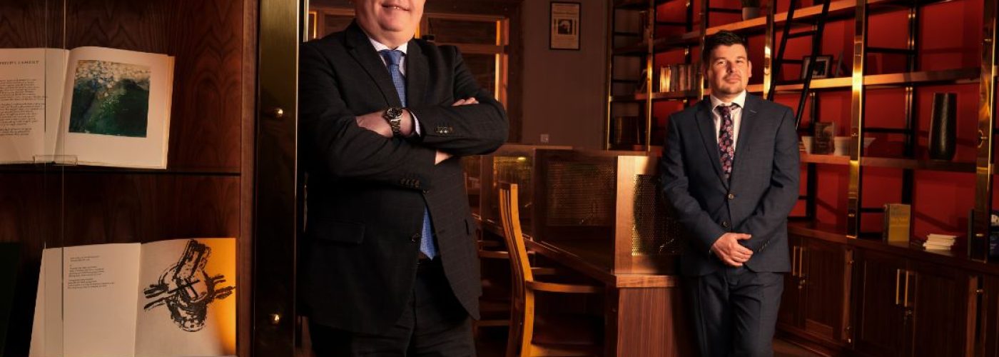WorkSpace Head, Richard Cheevers (left) with Head of Business Development, Richard Carron inside the Seamus Heaney Homeplace Visitor Centre, Bellaghy, where WorkSpace has completed an interior fit-out project.