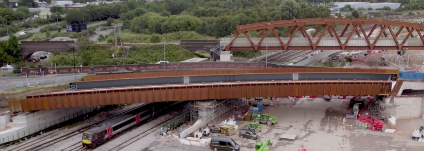 Balfour Beatty VINCI moves new 84 metre Aston Church Road bridge for HS2 into place in Birmingham