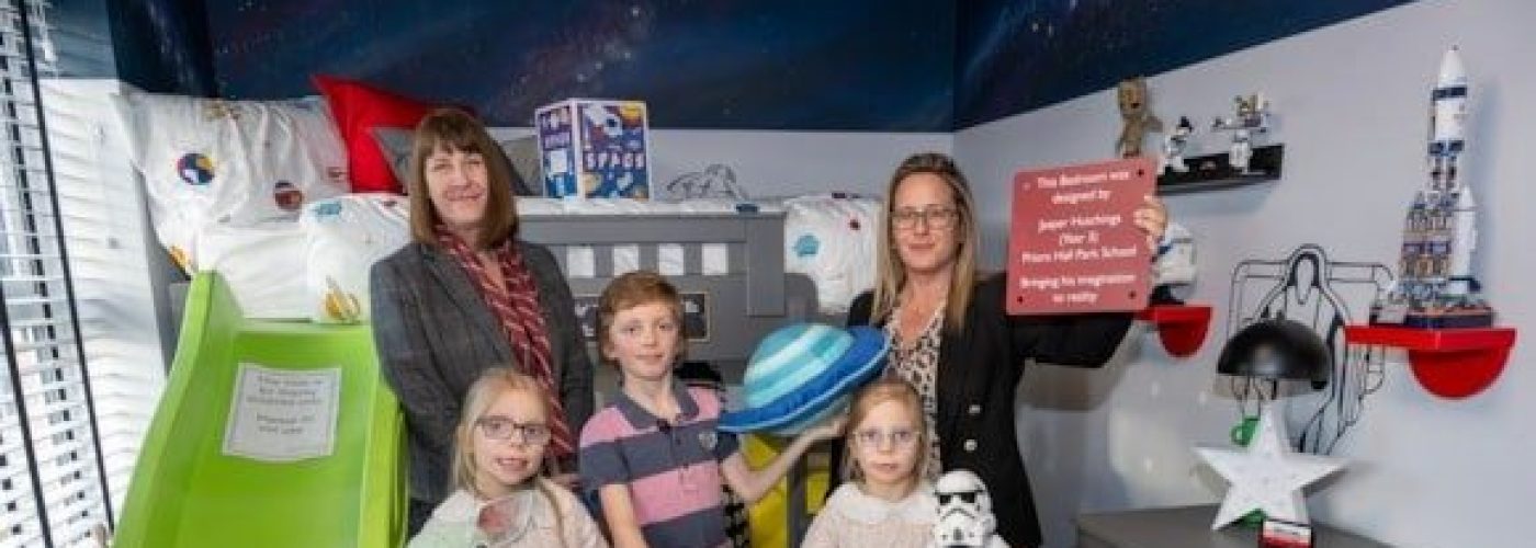 Jasper over the moon after space-themed furniture gift from Davidsons Homes