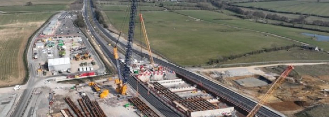 HS2 beam lift progress for Brackley’s A43 bridge