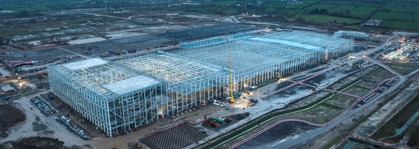 Steel Structure Complete at £4bn Somerset Gigafactory