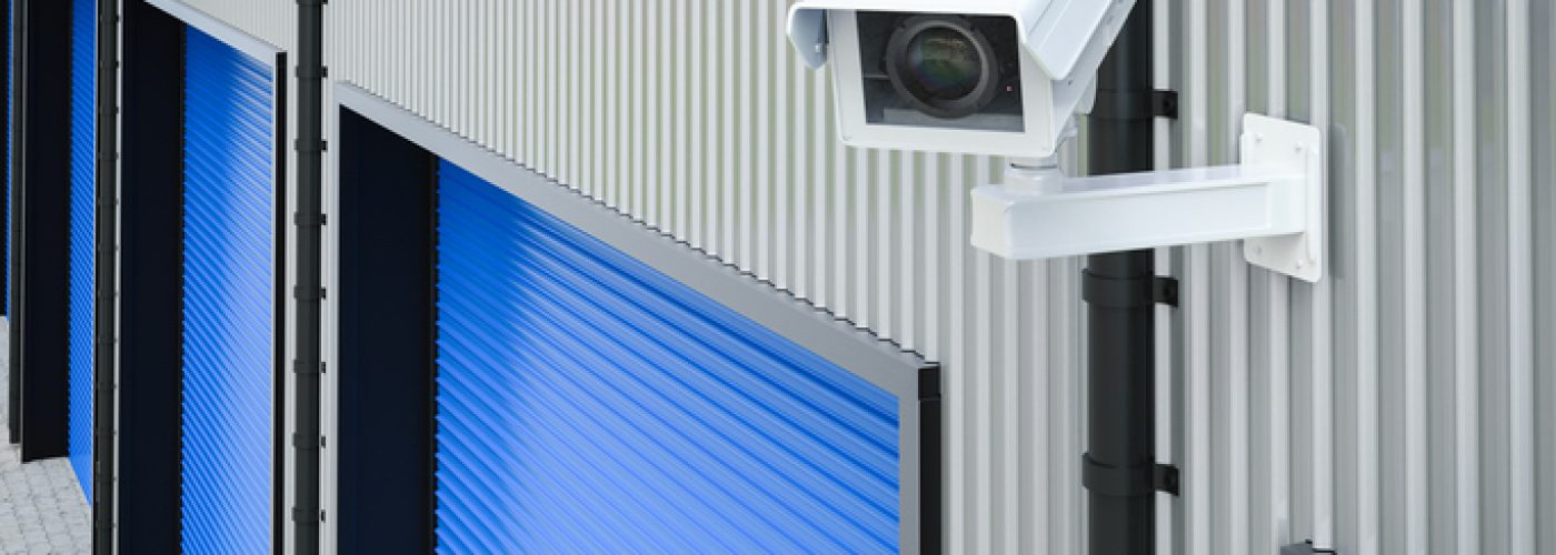 3d rendering security camera or cctv camera in warehouse