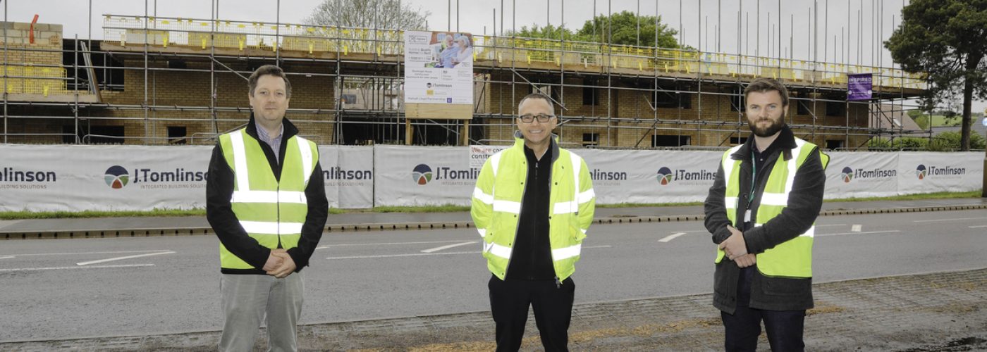 Jim Hardie (J Tomlinson construction manager), Tom Green (J Tomlinson site manager) and Danny Wyer (Jigsaw Homes head of asset management)