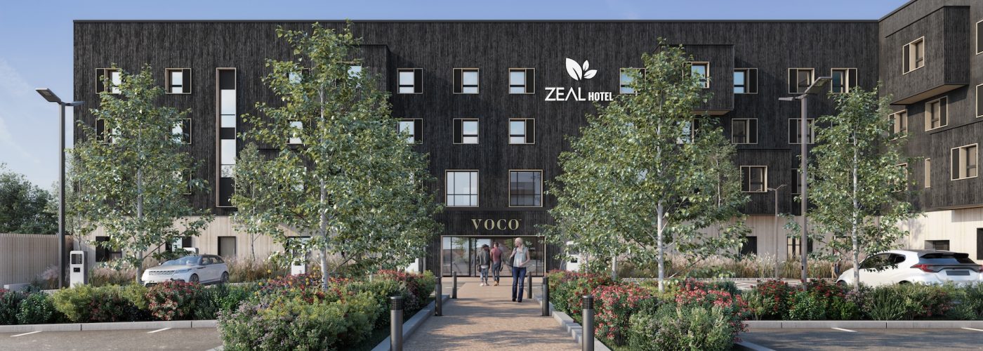 RED Construction celebrates topping out for Zeal Hotel, the ground-breaking net zero carbon hotel in Exeter