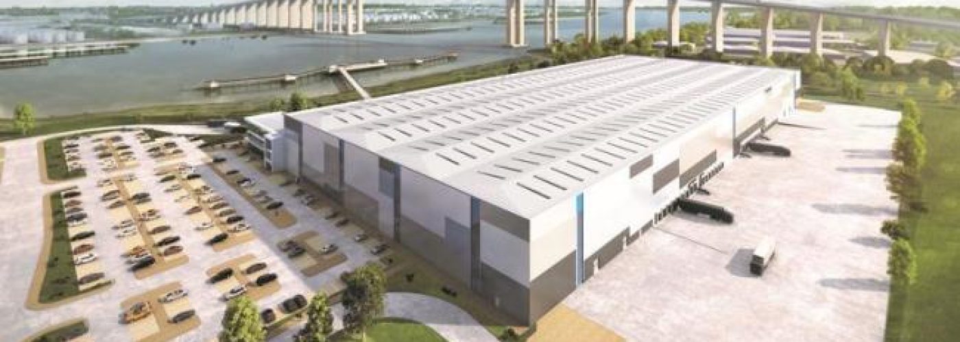 CGI of IKEA's new 450@powerhouse unit in Dartford on the south bank of the River Thames.